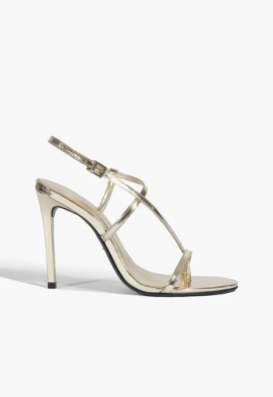 Azure Metallic Sandal sold by SCHUTZ