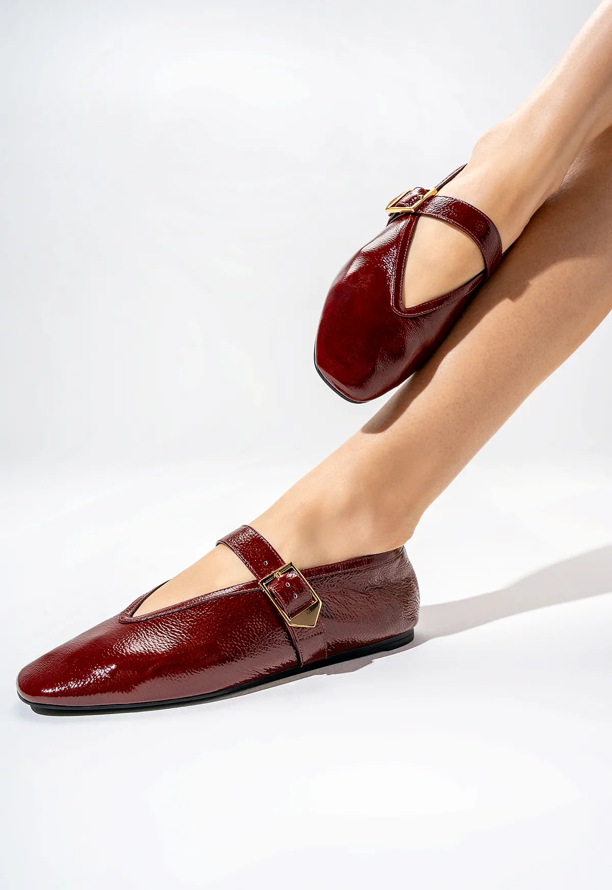 Courtney Buckle Patent Flat sold by SCHUTZ product image thumbnail 4