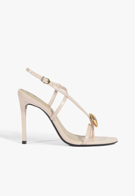 Azure Embellished Leather Sandal sold by SCHUTZ