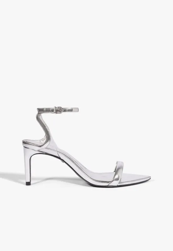 Skye Mid Stiletto Specchio Leather Sandal sold by SCHUTZ