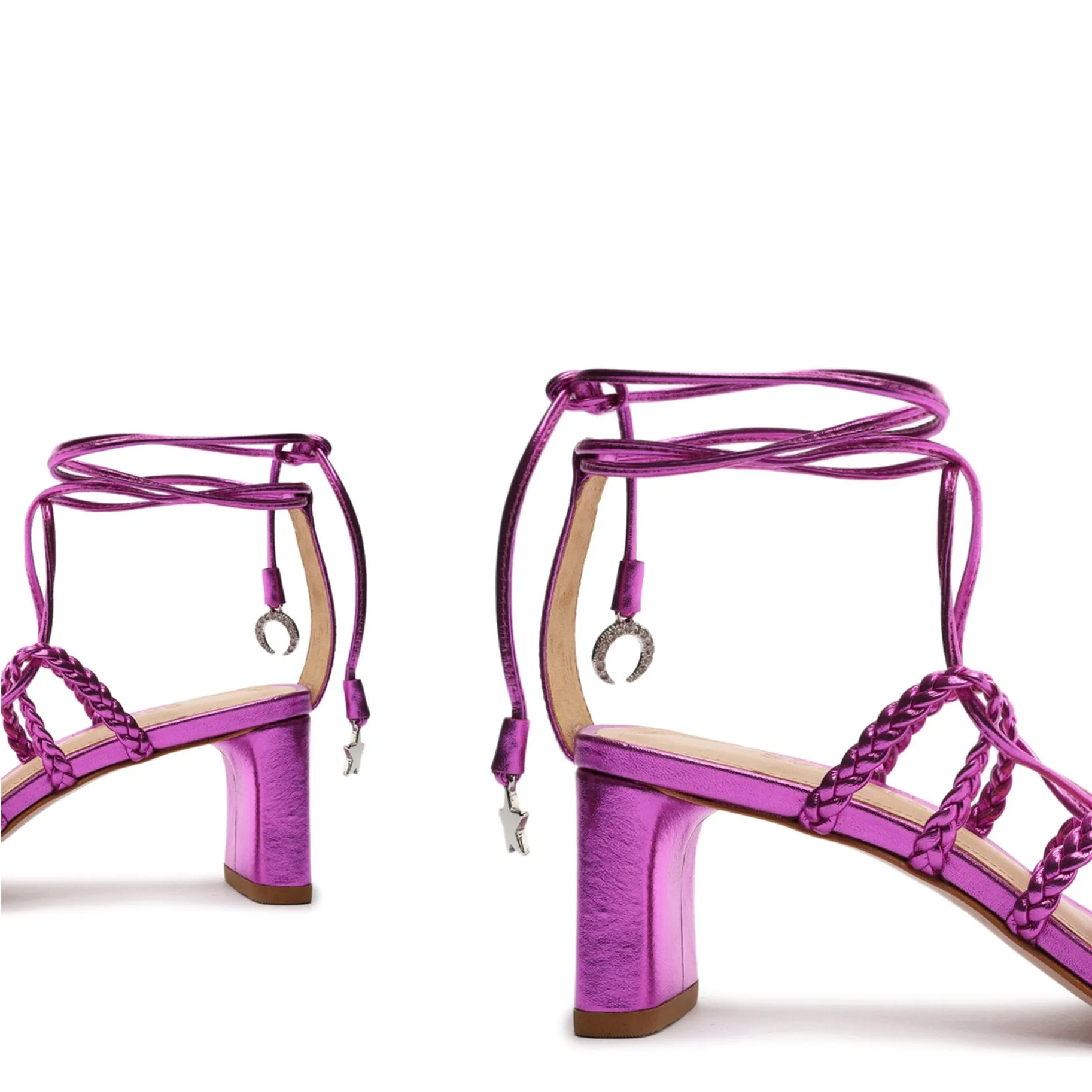 Lunah Mid Metallic Leather Sandal sold by SCHUTZ product image thumbnail 4