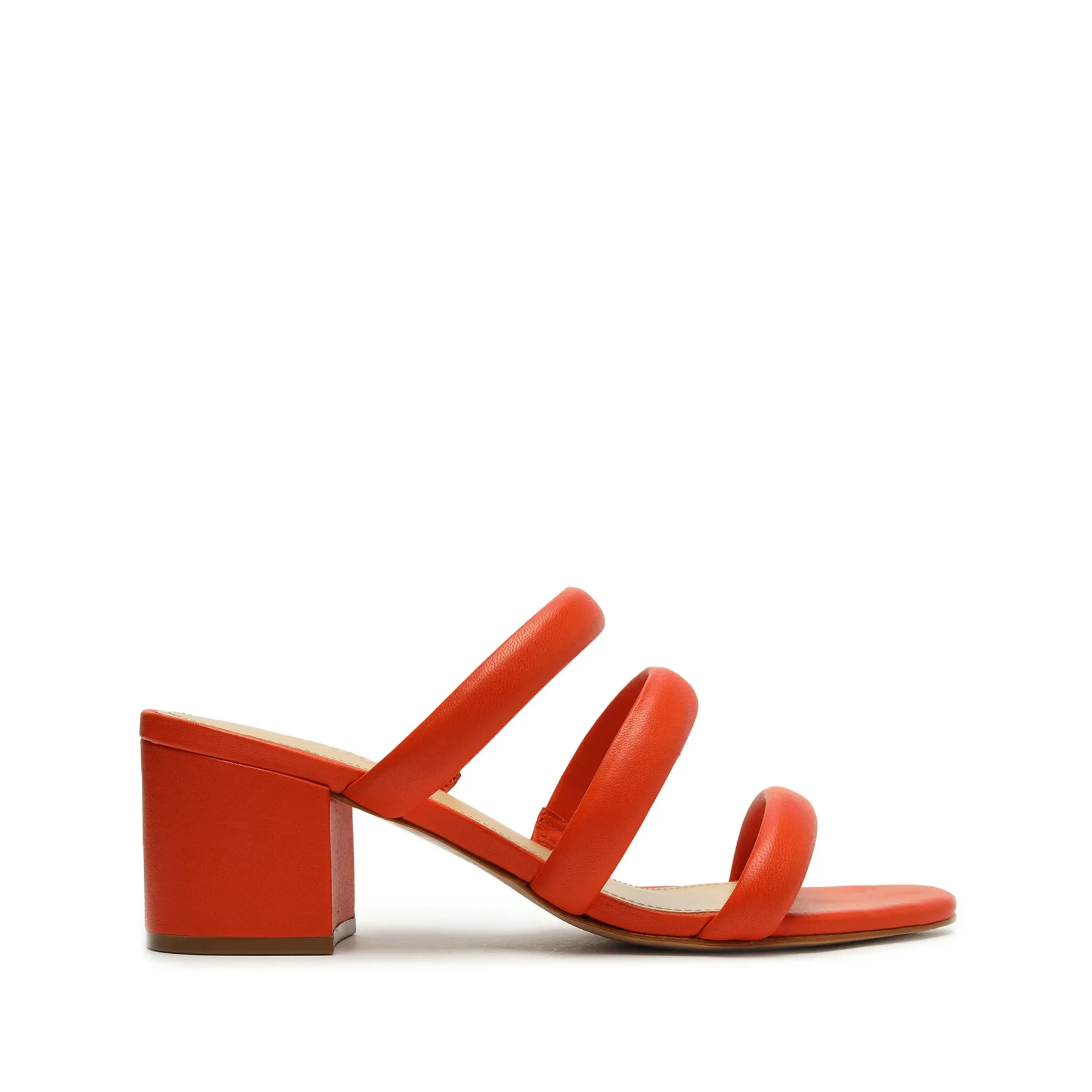 Olly Mid Block Nappa Leather Sandal sold by SCHUTZ