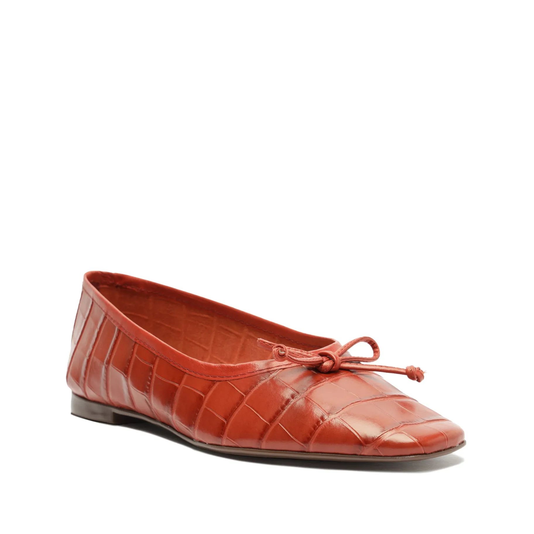 Arissa Crocodile-Embossed Leather Flat sold by SCHUTZ product image thumbnail 2