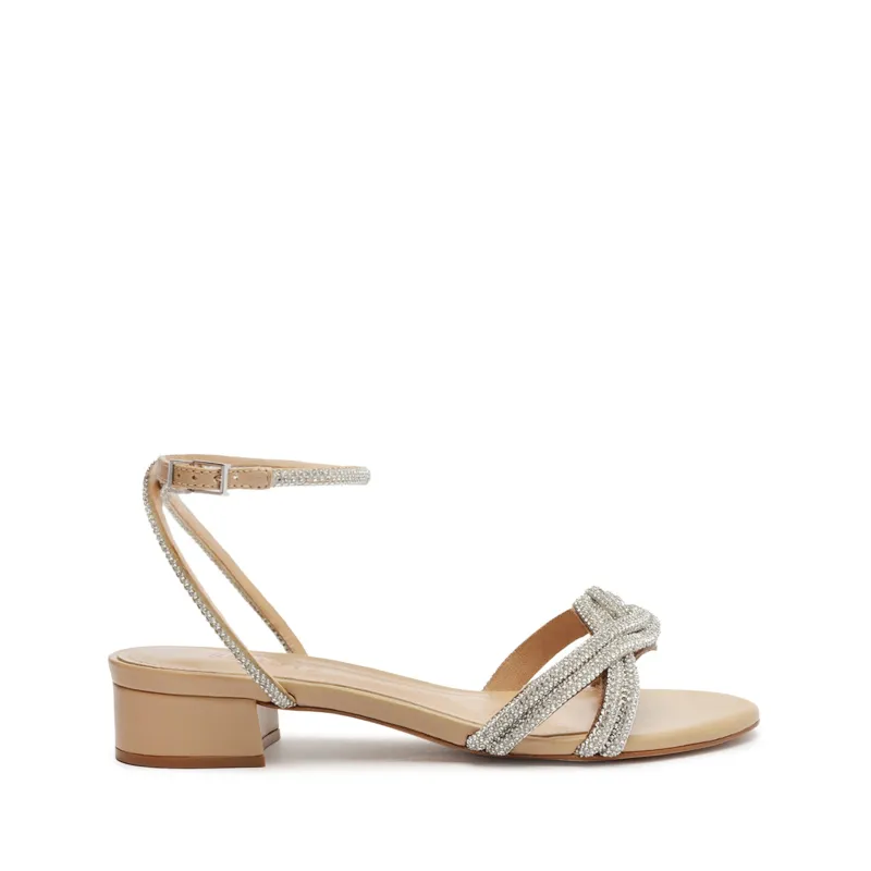 Jocelyn Low Block Leather Sandal sold by SCHUTZ