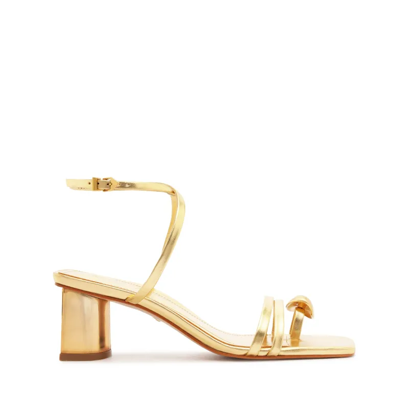 Elysa Metallic Leather Sandal sold by SCHUTZ