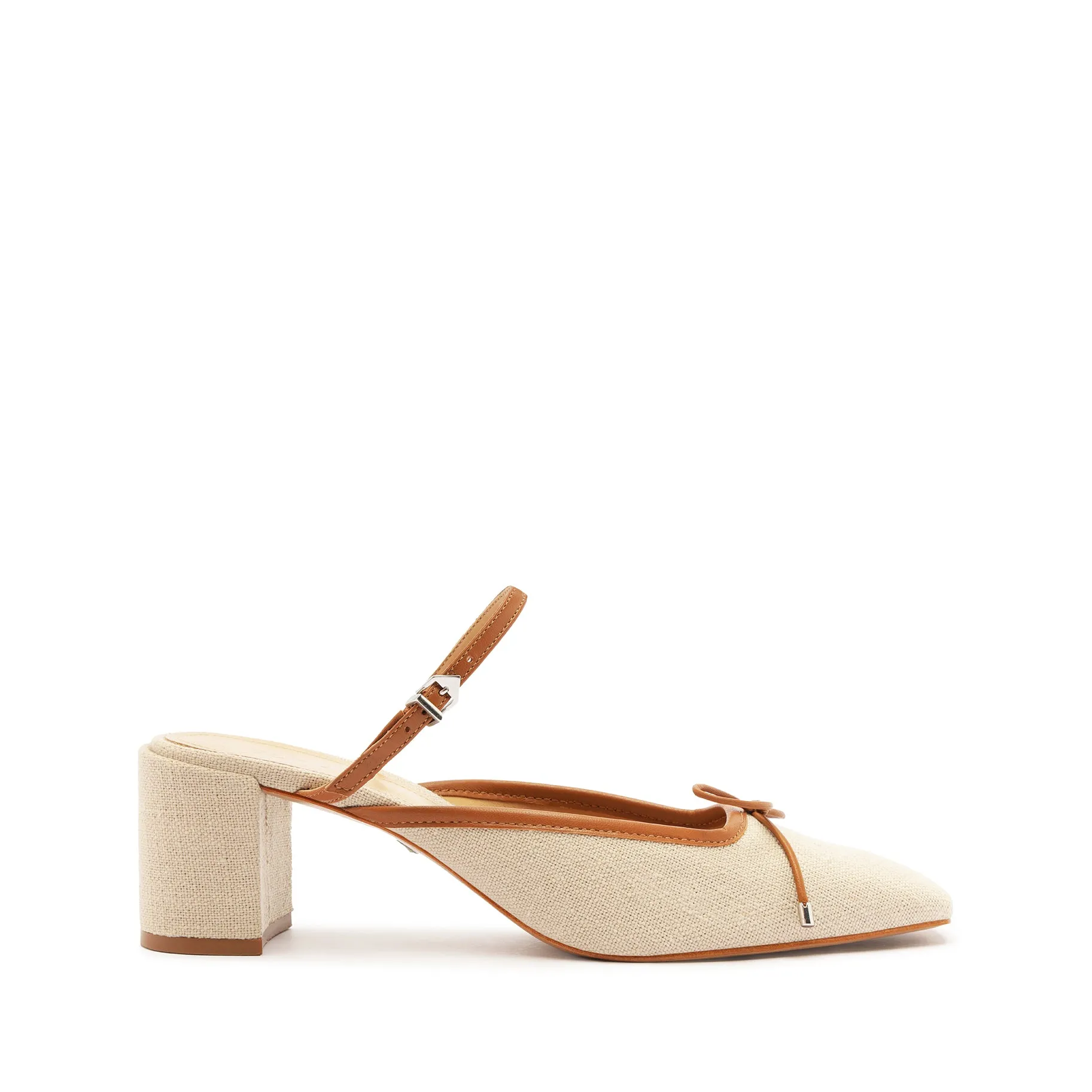 Arissa Linen Block Mule sold by SCHUTZ