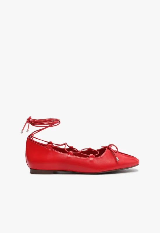 Arissa Lace Up Leather Flat sold by SCHUTZ