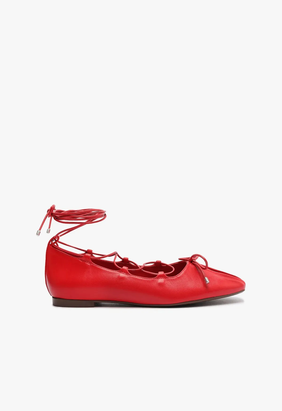 Arissa Lace Up Leather Flat sold by SCHUTZ