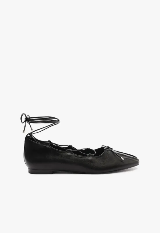 Arissa Lace Up Leather Flat sold by SCHUTZ