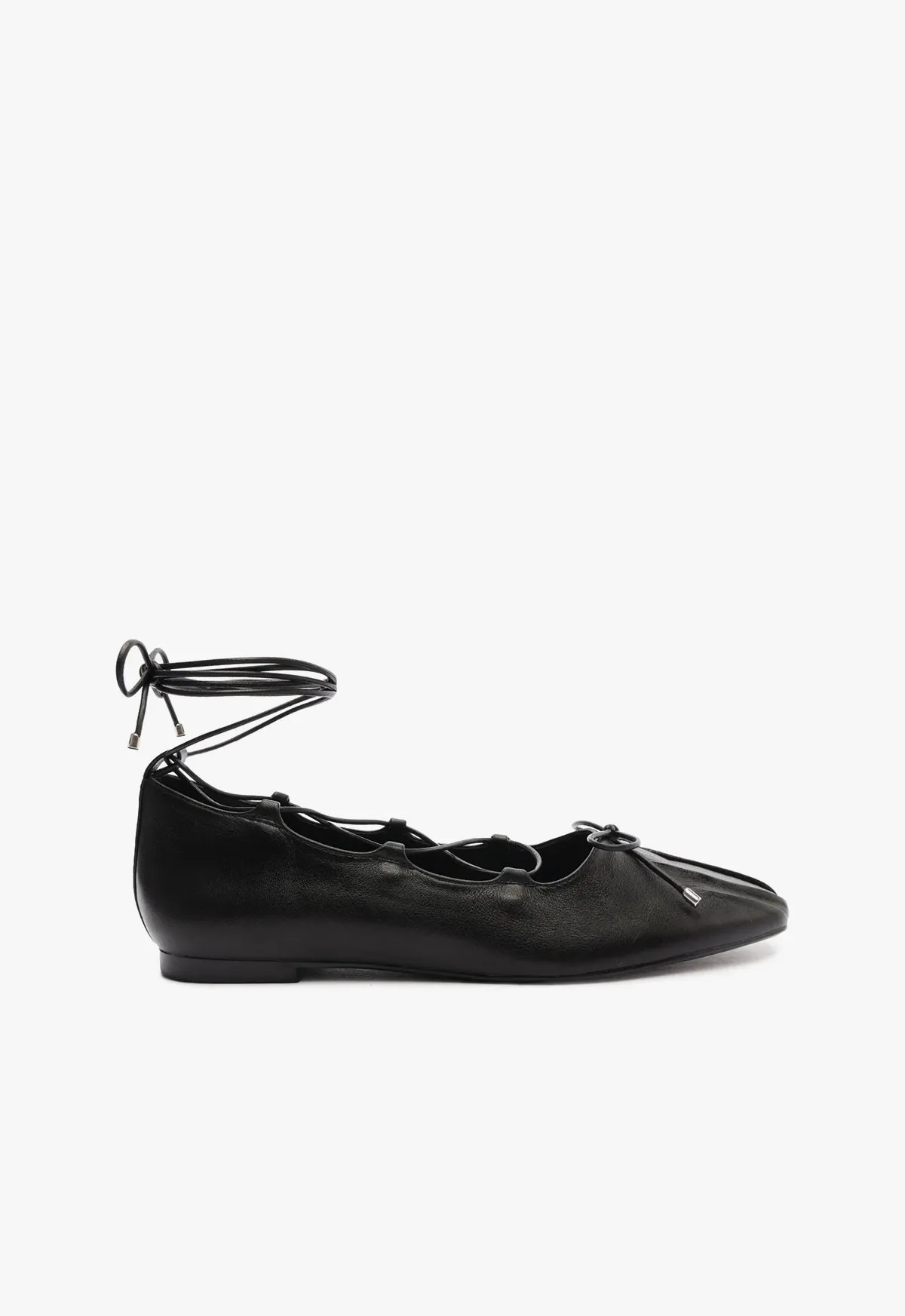 Arissa Lace Up Leather Flat sold by SCHUTZ