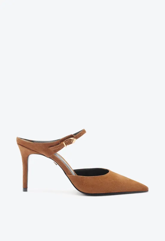Laura Mid Stiletto Caramel Pump sold by SCHUTZ