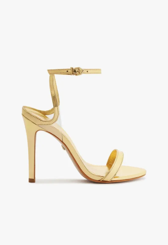 Skye Vinyl & Specchio Leather Sandal sold by SCHUTZ