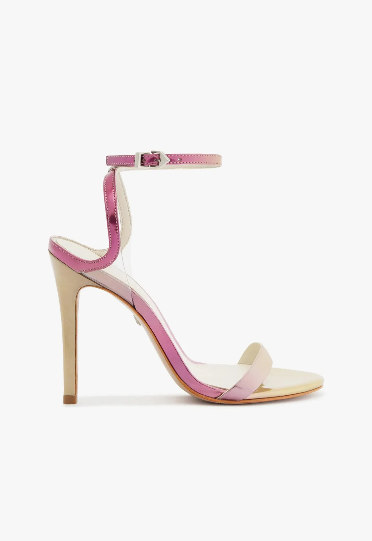 Skye Vinyl and Specchio Leather Sandal sold by SCHUTZ