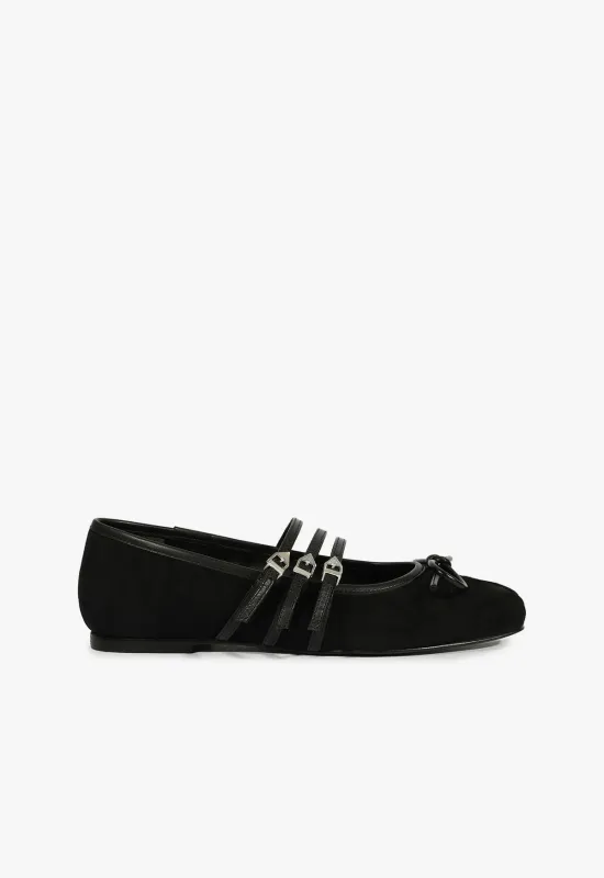 Arissa Black Suede Ballet Flat sold by SCHUTZ