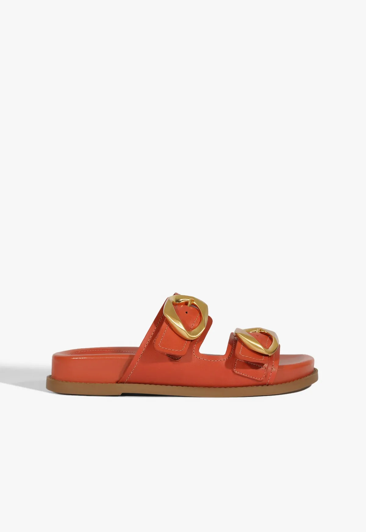 Olga Orange Leather Sporty Sandal sold by SCHUTZ
