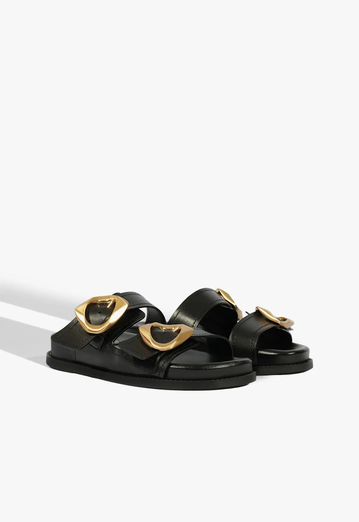 Olga Black Leather Sporty Sandal sold by SCHUTZ product image thumbnail 3