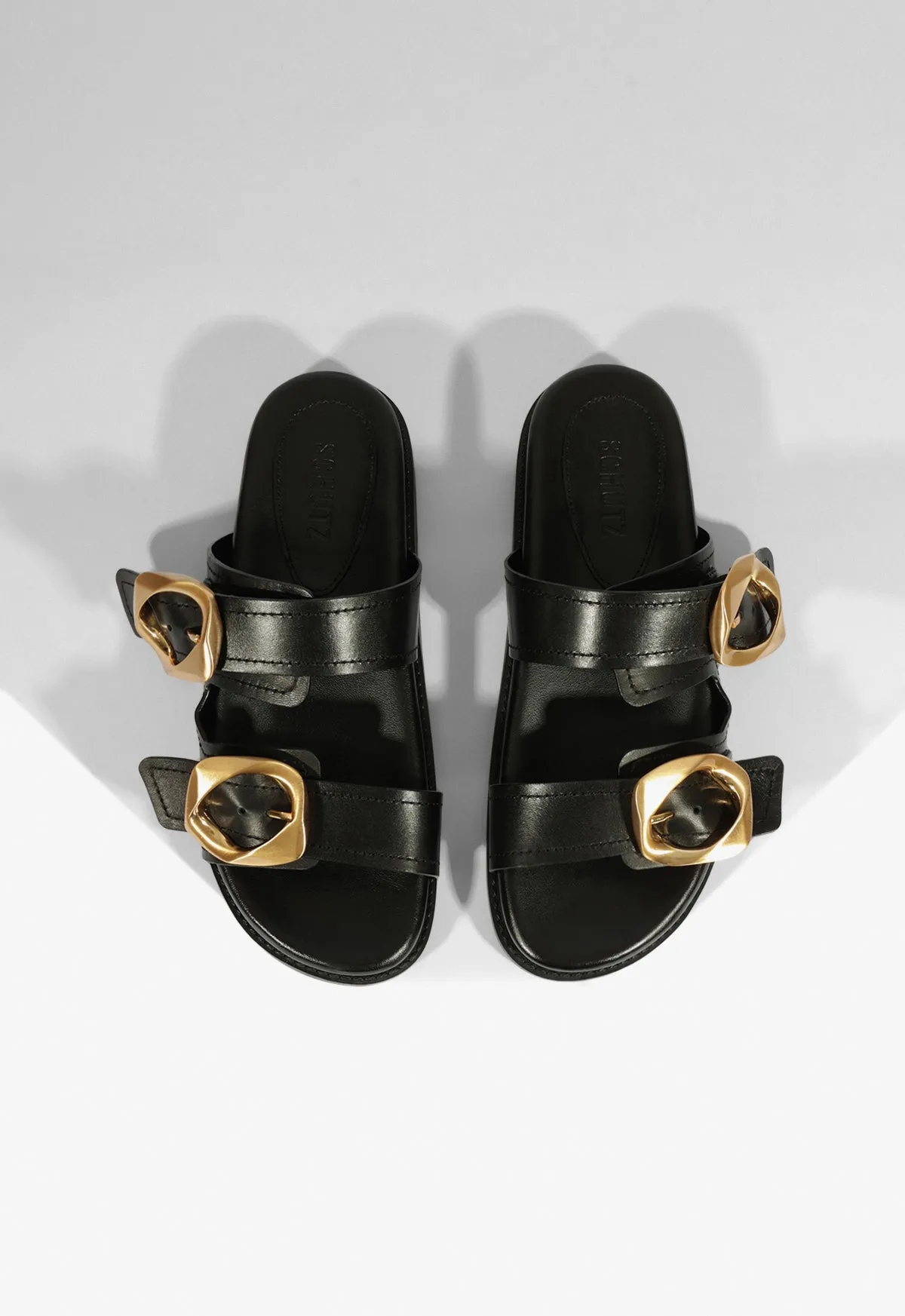 Olga Black Leather Sporty Sandal sold by SCHUTZ product image thumbnail 5