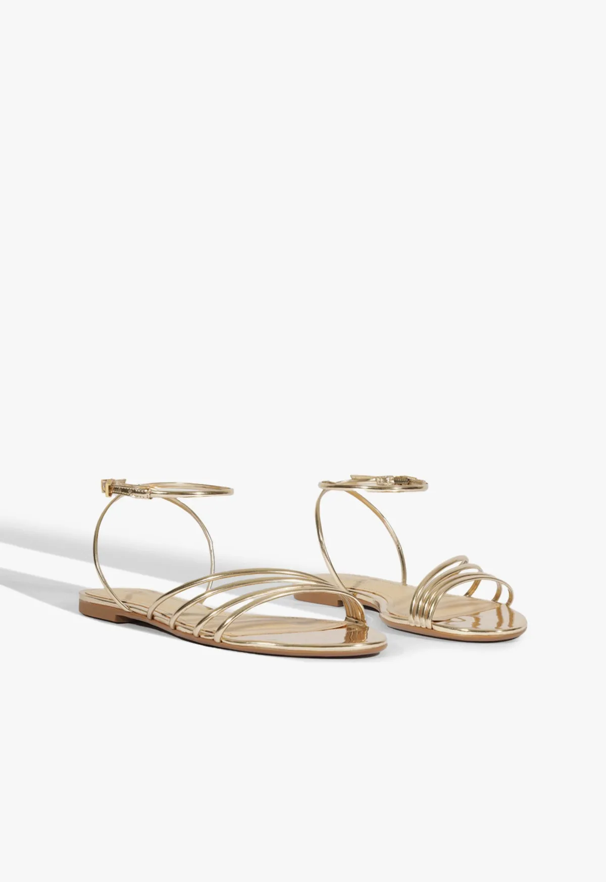 Inez Gold Leather Flat Sandal sold by SCHUTZ product image thumbnail 3