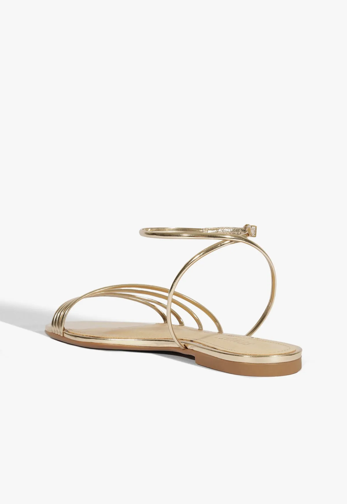 Inez Gold Leather Flat Sandal sold by SCHUTZ product image thumbnail 4