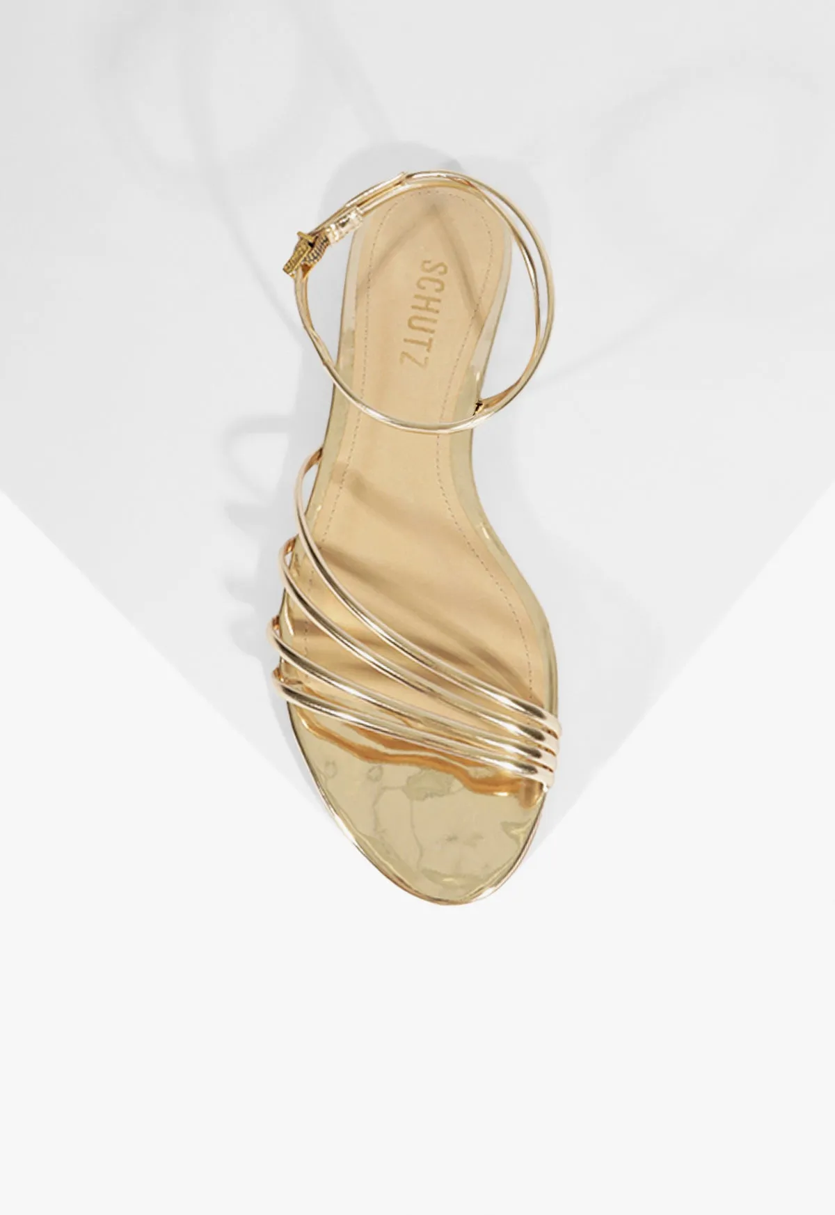 Inez Gold Leather Flat Sandal sold by SCHUTZ product image thumbnail 5