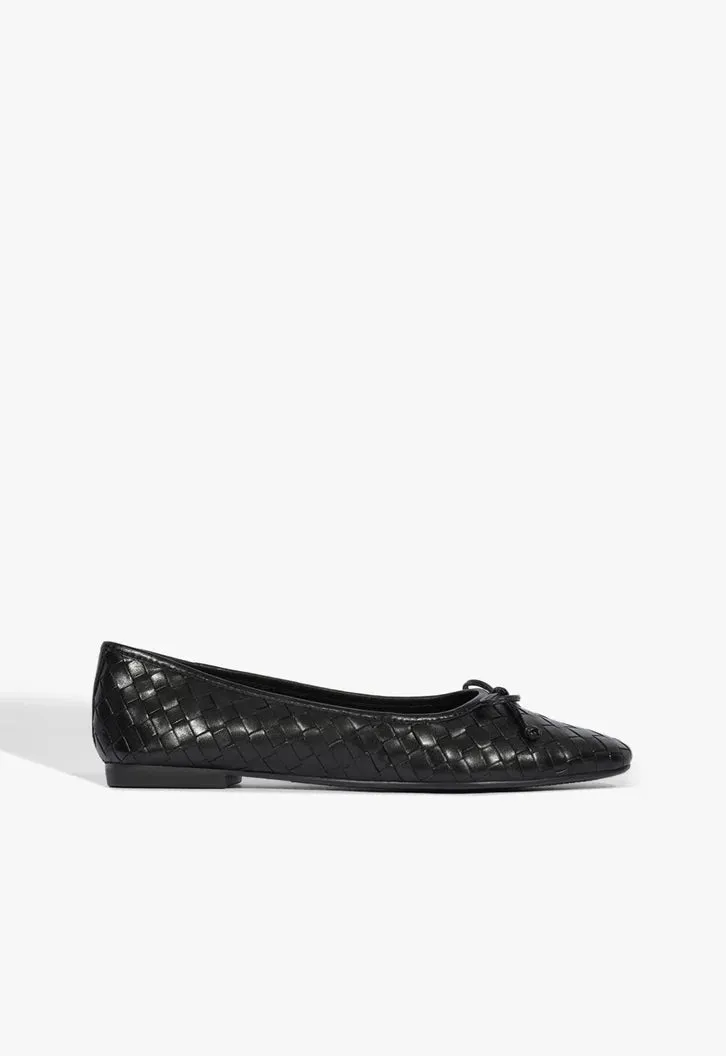 Arissa Black Leather Ballet Flat sold by SCHUTZ