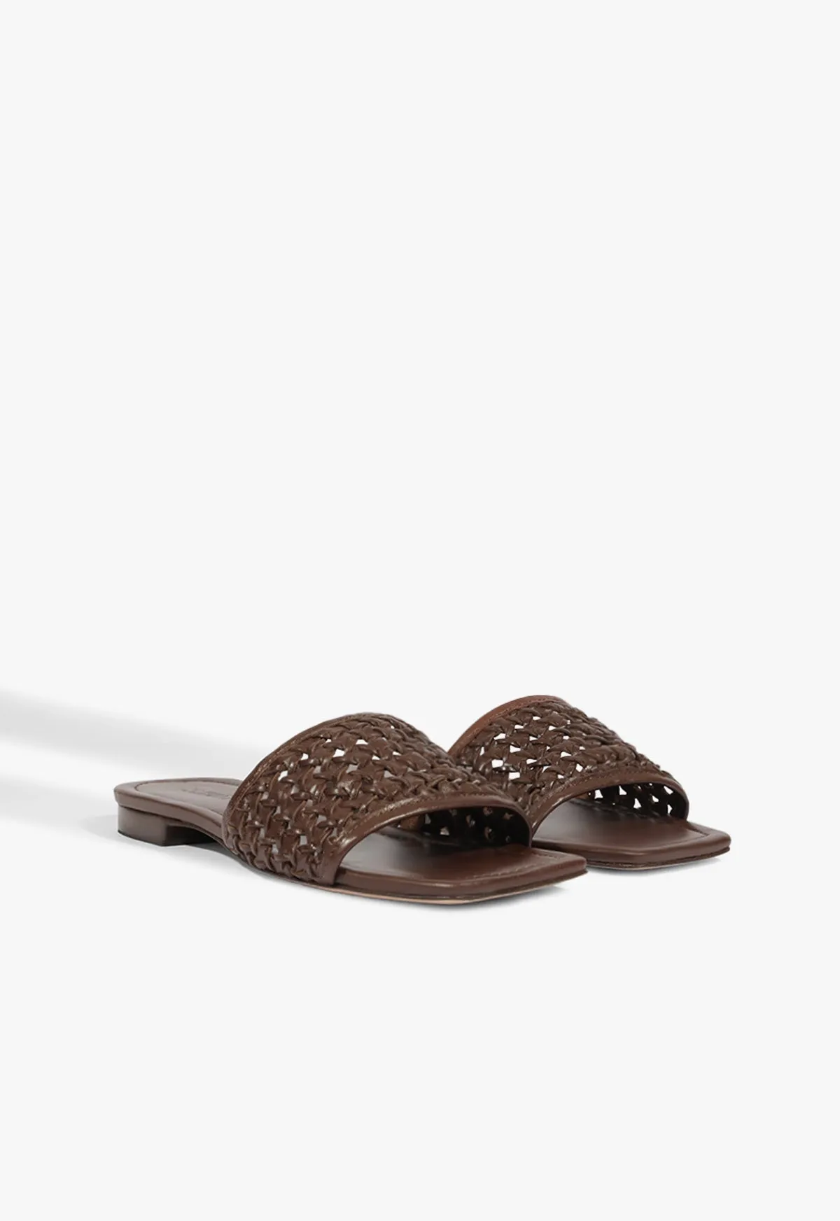 Juliet Brown Leather Flat Sandal sold by SCHUTZ product image thumbnail 3