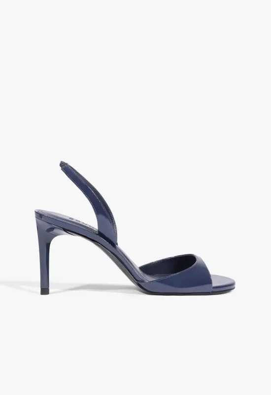 Scarlett Sling Mid Patent Sandal sold by SCHUTZ