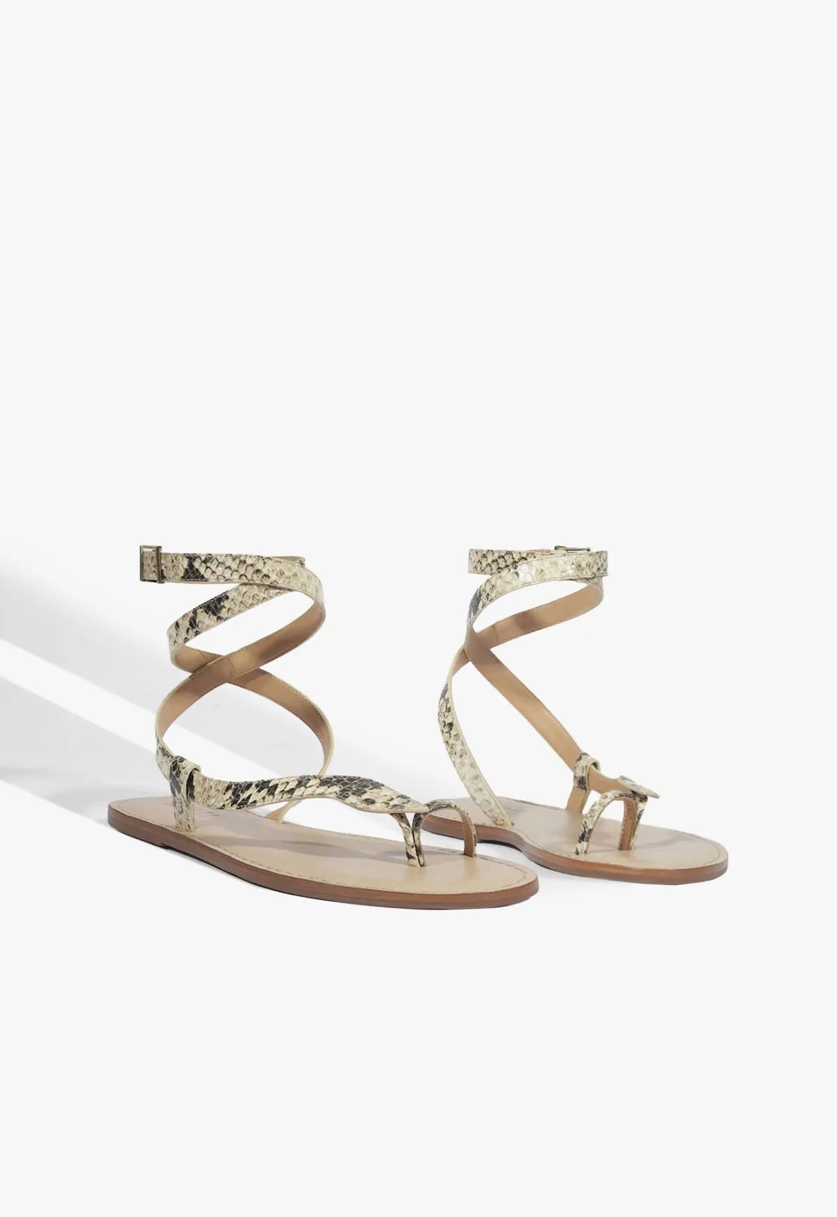 Cleo Snake Print Leather Flat Sandal sold by SCHUTZ product image thumbnail 2