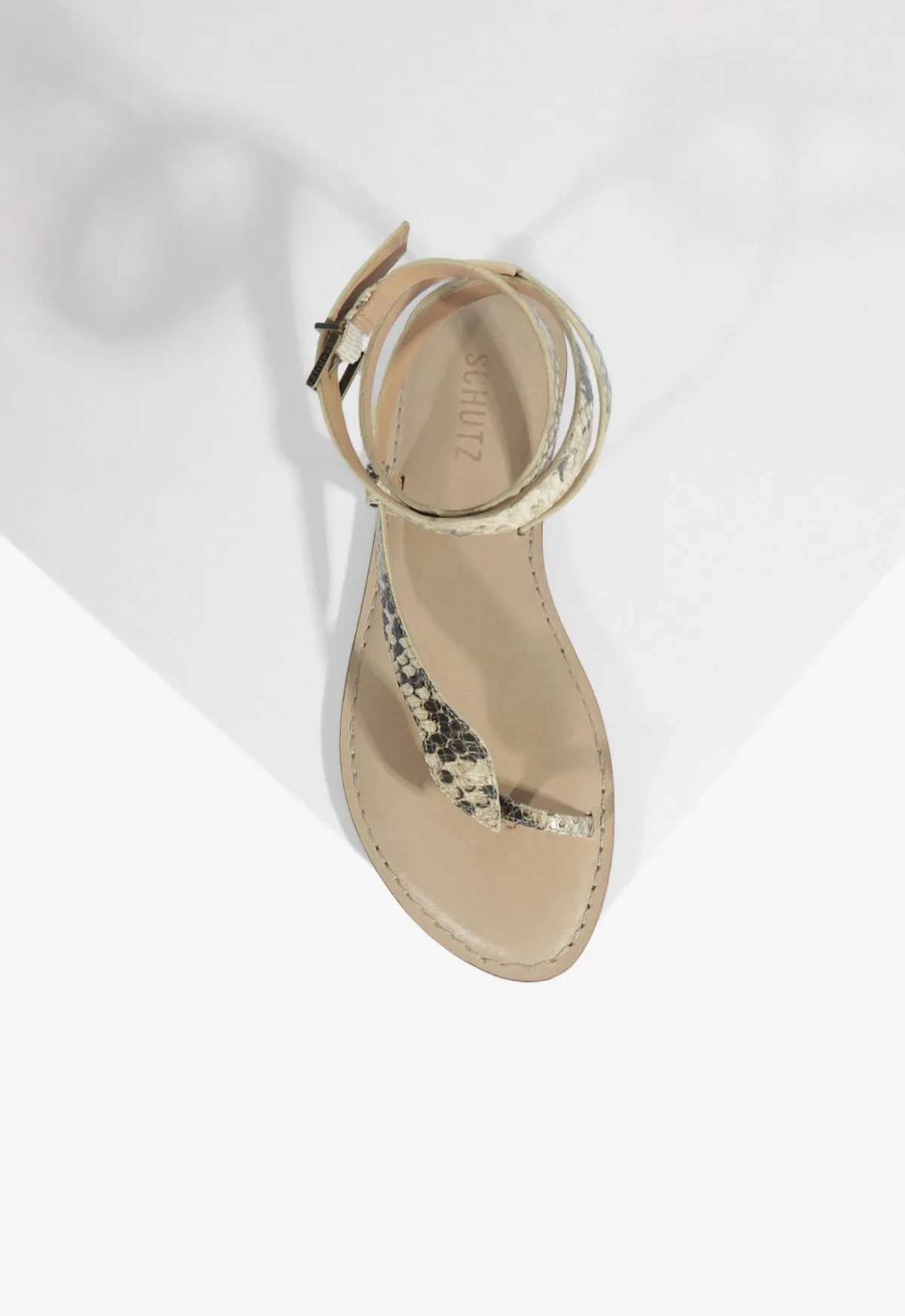 Cleo Snake Print Leather Flat Sandal sold by SCHUTZ product image thumbnail 4