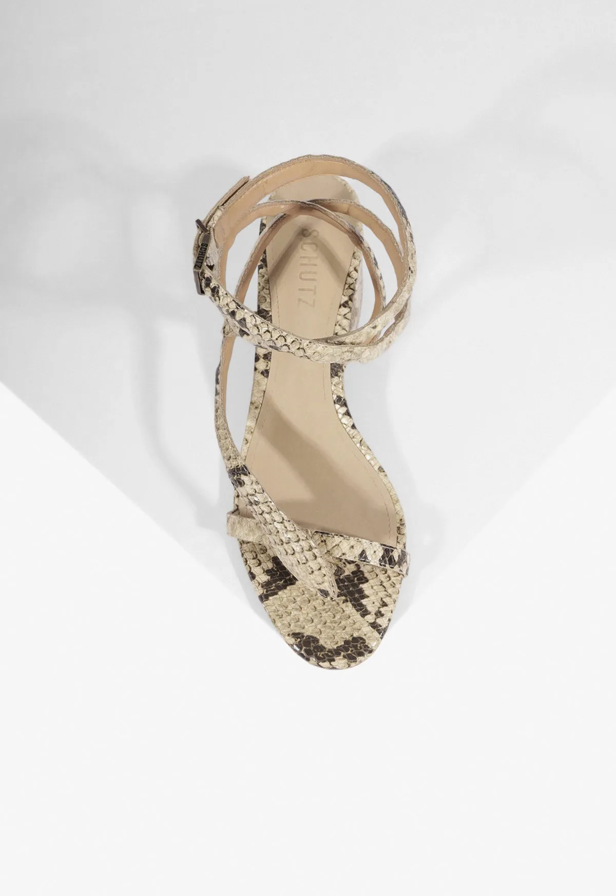 Cleo Snake Print Leather Sandal sold by SCHUTZ product image thumbnail 4