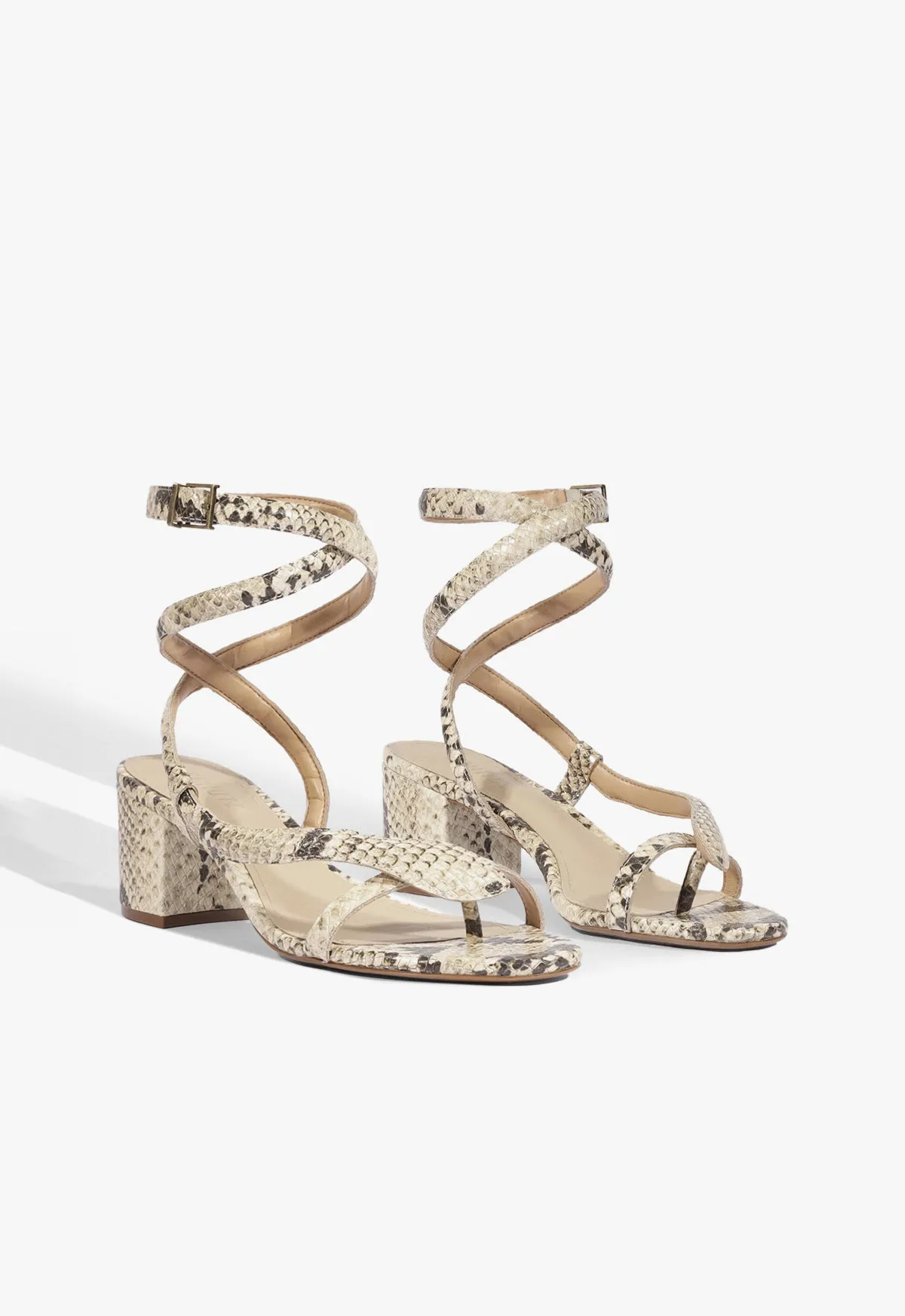 Cleo Snake Print Leather Sandal sold by SCHUTZ product image thumbnail 2
