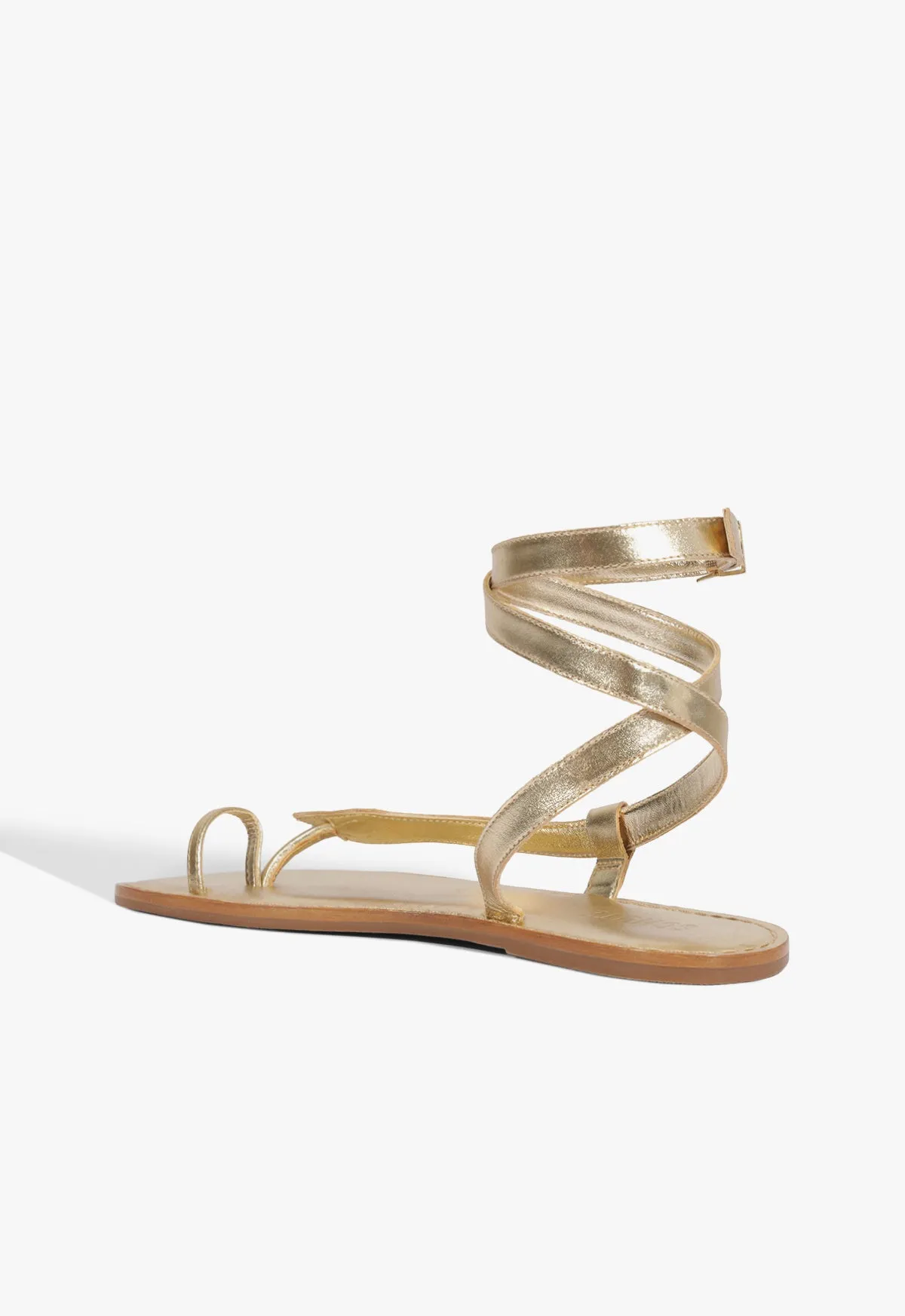 Cleo Metallic Leather Flat Sandal sold by SCHUTZ product image thumbnail 3