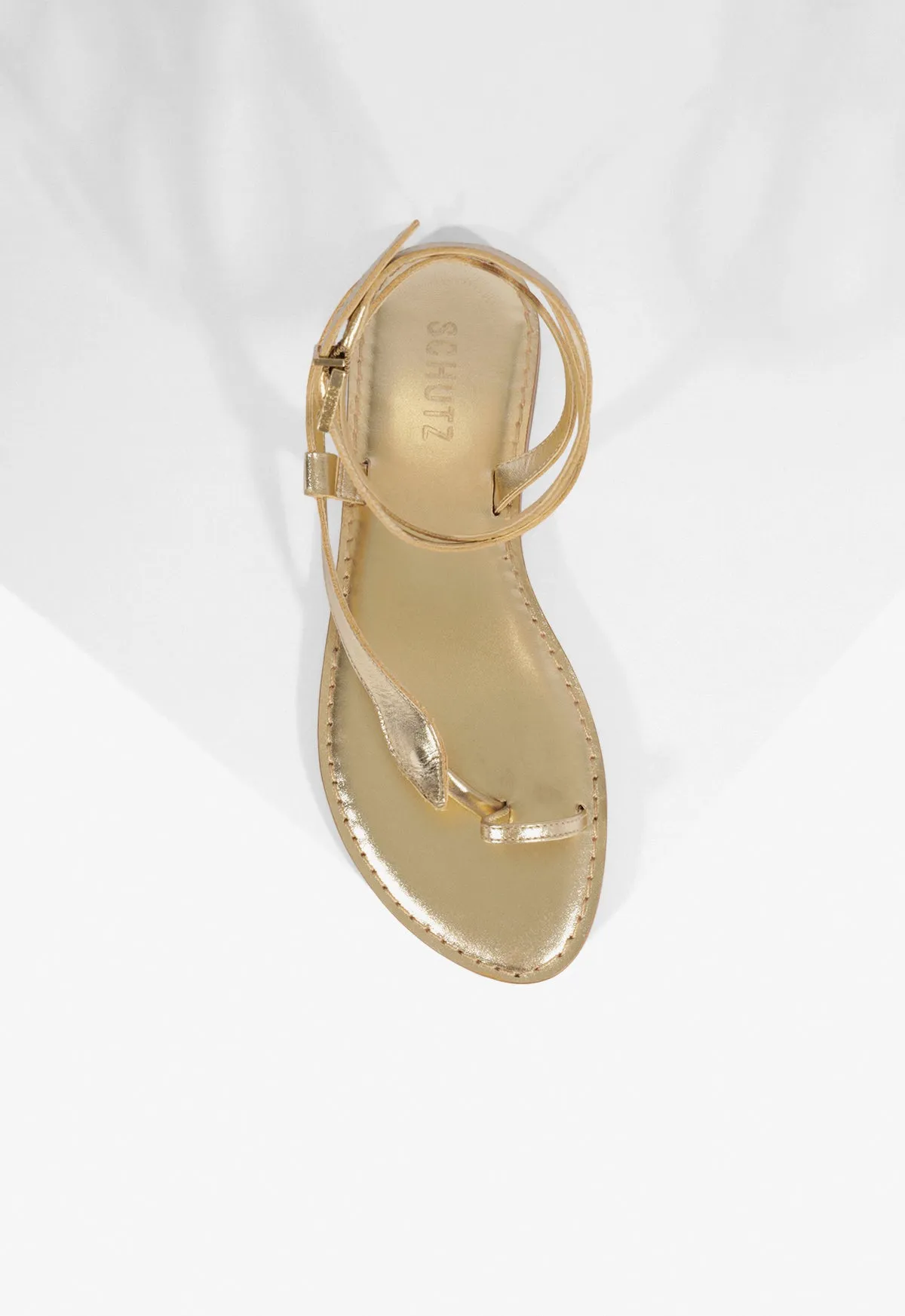 Cleo Metallic Leather Flat Sandal sold by SCHUTZ product image thumbnail 4