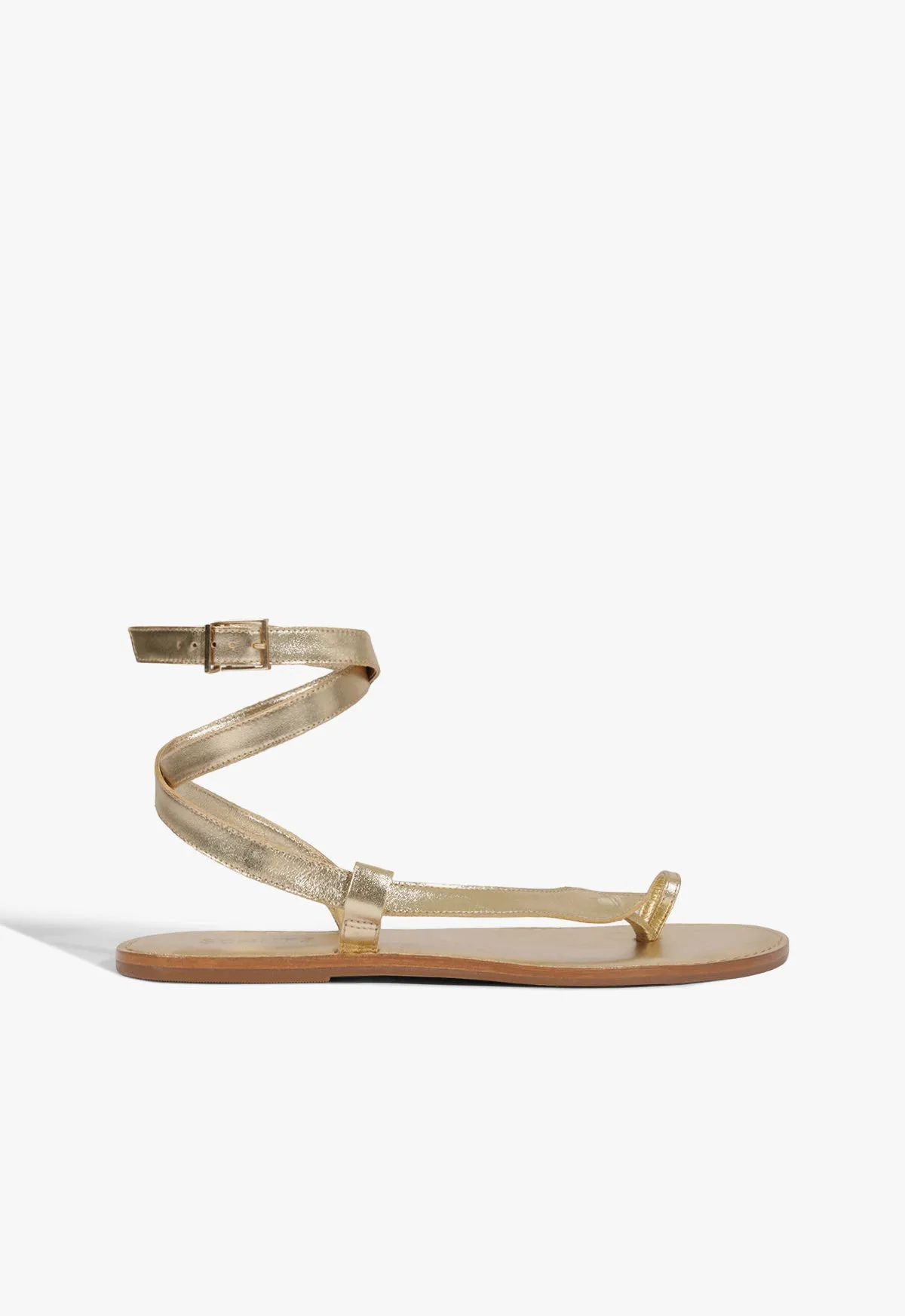 Cleo Metallic Leather Flat Sandal sold by SCHUTZ