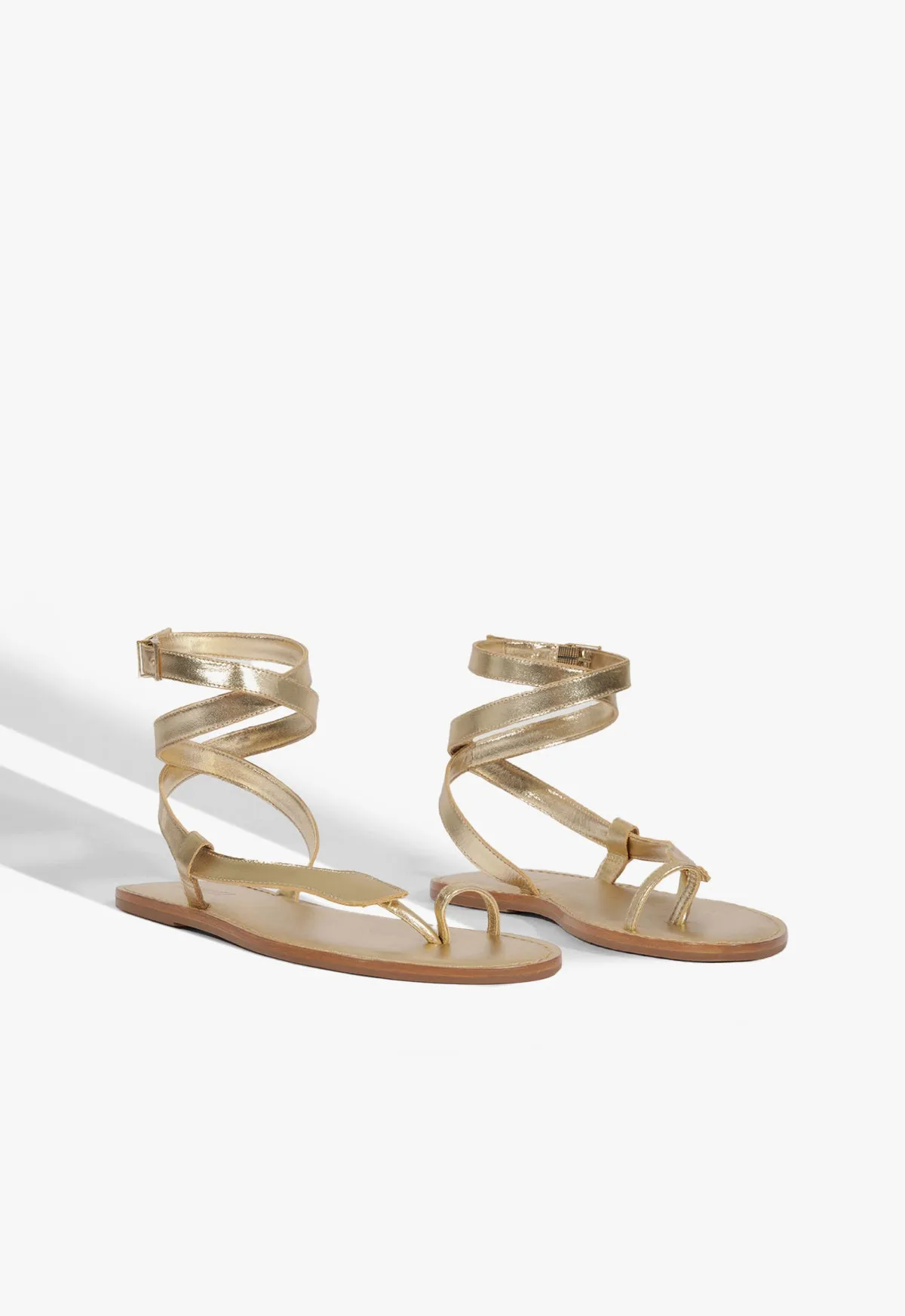 Cleo Metallic Leather Flat Sandal sold by SCHUTZ product image thumbnail 2