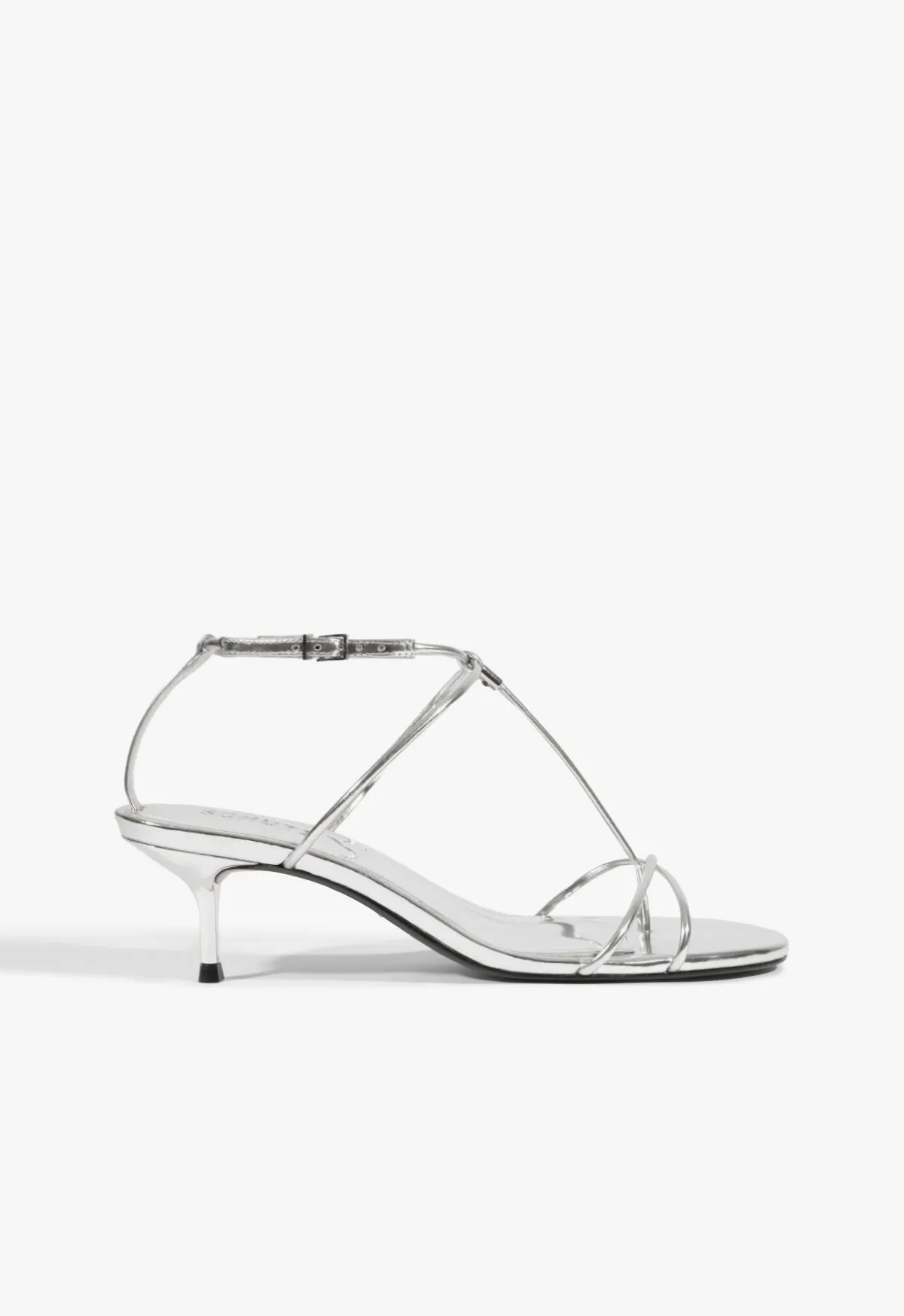 Jules Mid Metallic Leather Sandal sold by SCHUTZ