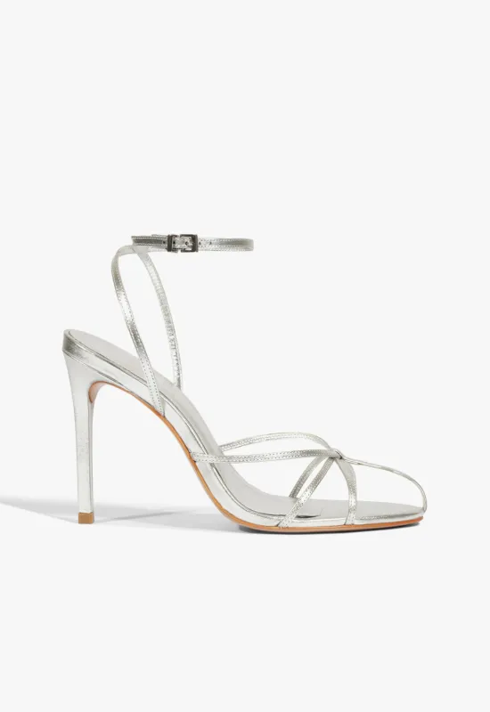 Iris Metallic Leather Caged Sandal sold by SCHUTZ