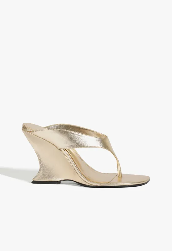 Maya Metallic Leather Sandal sold by SCHUTZ