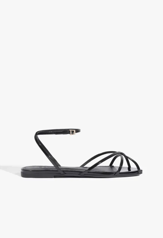 Caeline Buckle Patent Sandal made by SCHUTZ