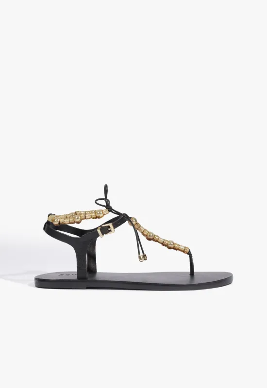 Nia Leather Flat Sandal made by SCHUTZ