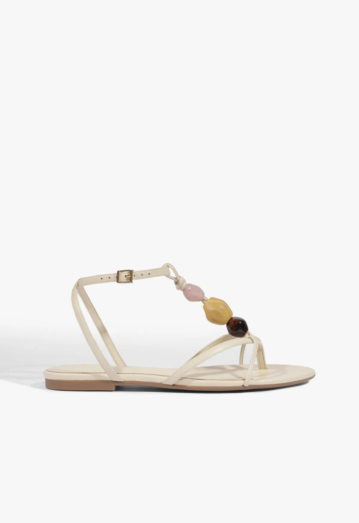 Amber Leather Flat Sandal sold by SCHUTZ