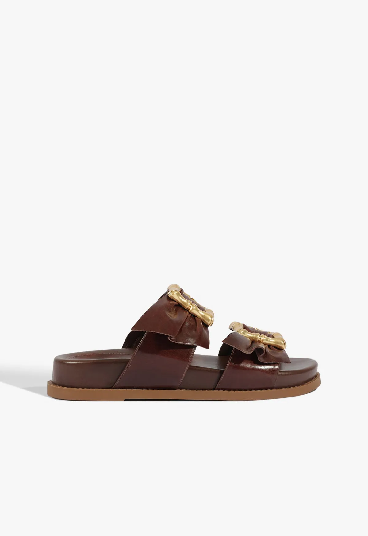 Enola Bamboo Leather Sporty Sandal sold by SCHUTZ