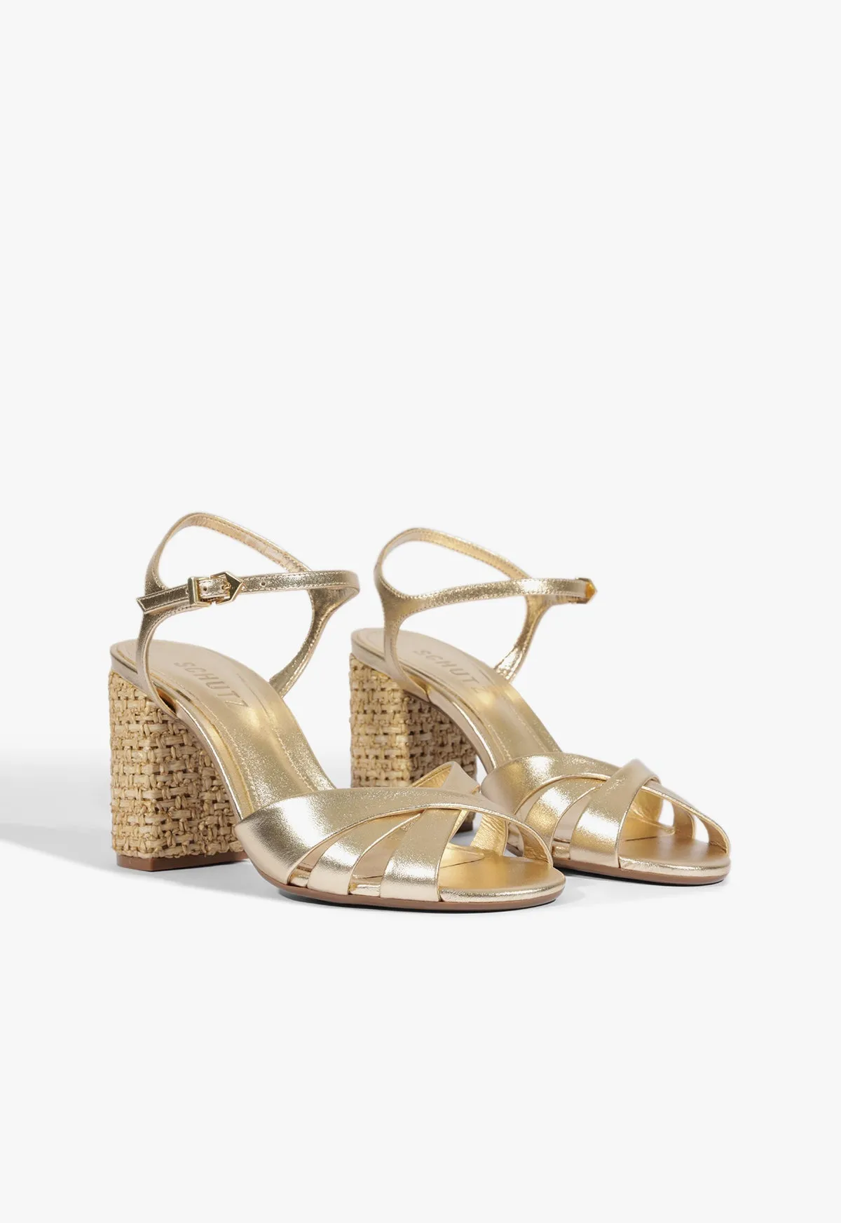 Keefa Raffia High Block Sandal sold by SCHUTZ product image thumbnail 3