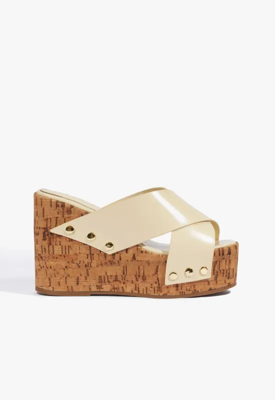 Serena Leather Wedge Sandal made by SCHUTZ