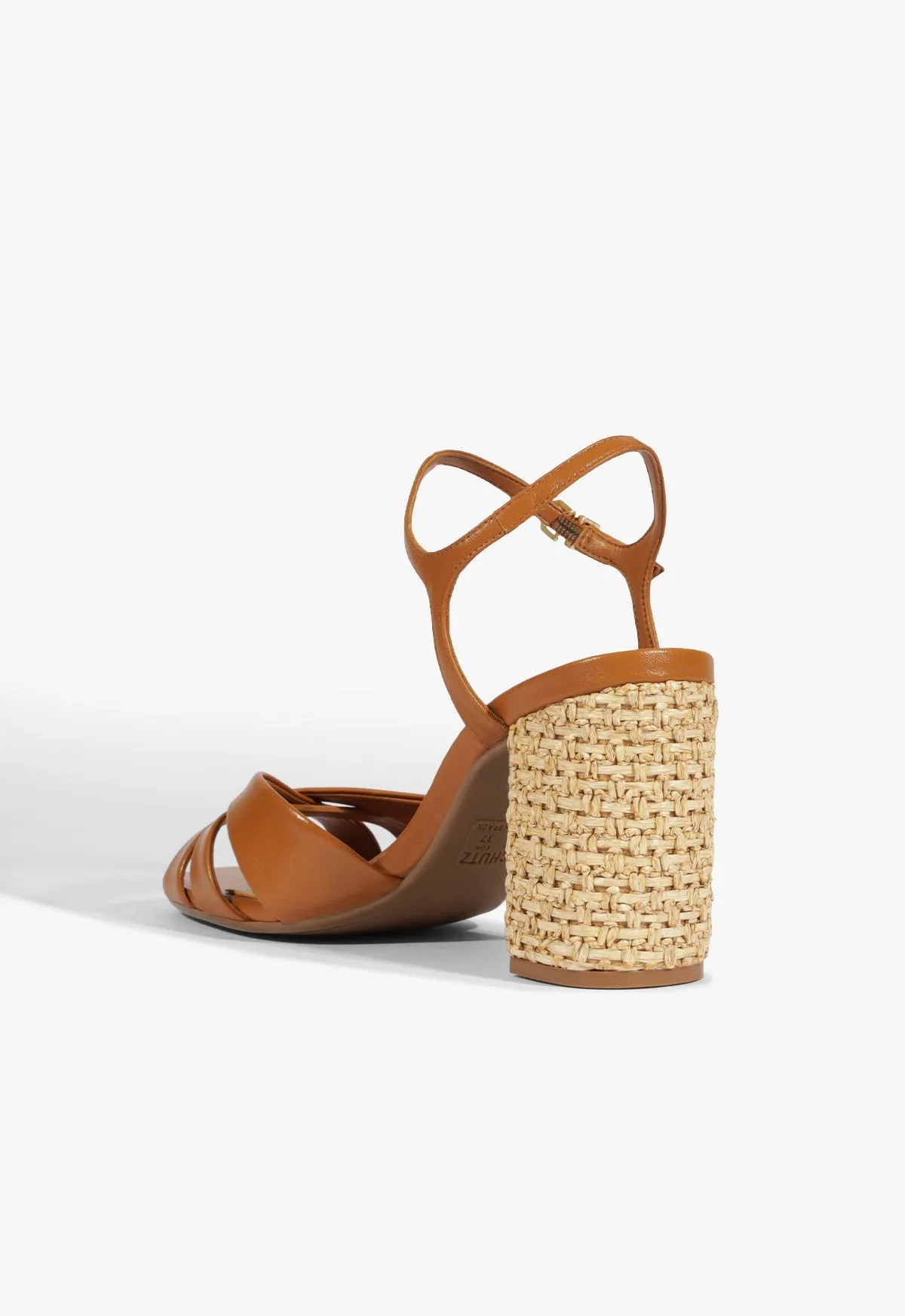 Keefa Raffia High Block Sandal sold by SCHUTZ product image thumbnail 4