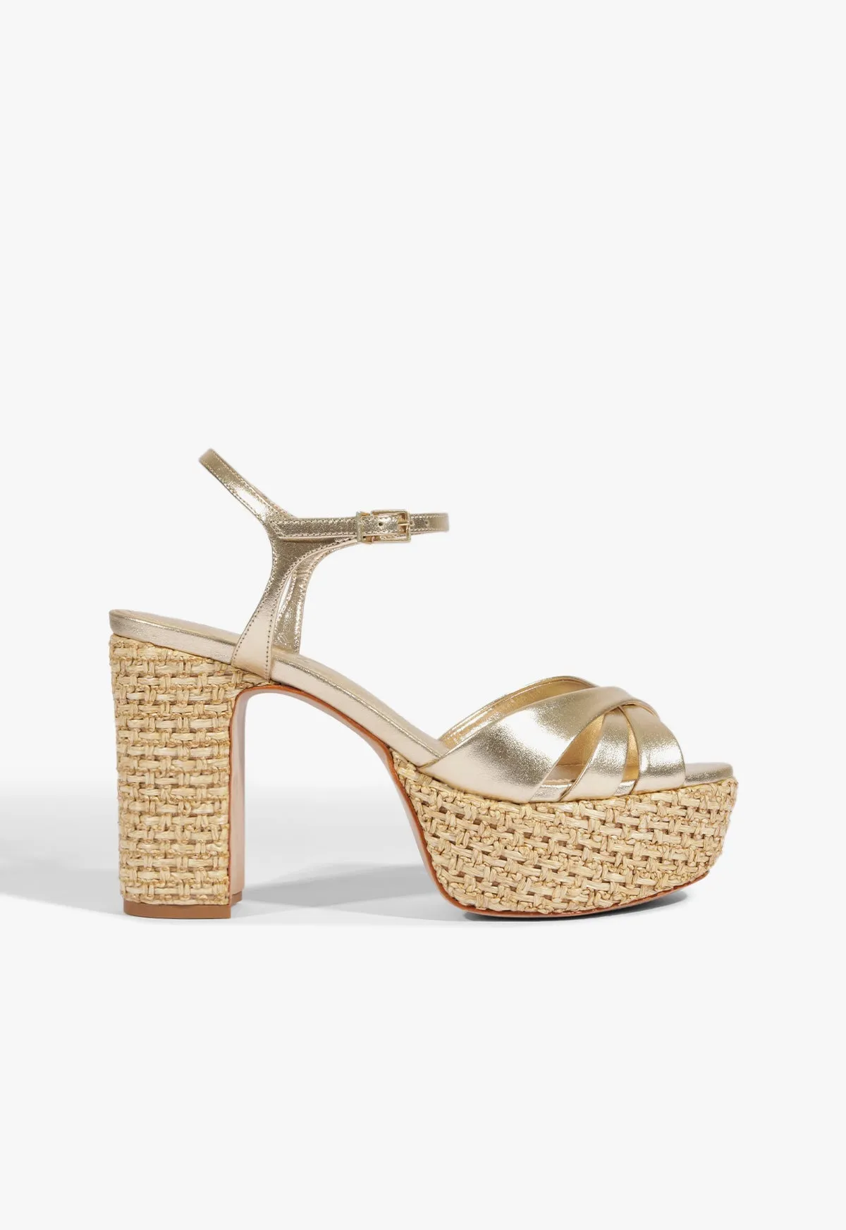 Keefa Raffia Platform Sandal sold by SCHUTZ