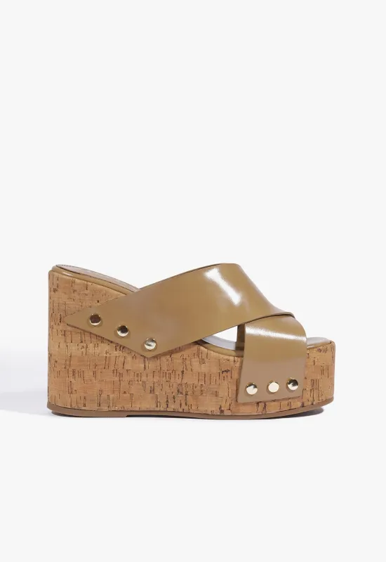 Serena Leather Wedge Sandal made by SCHUTZ