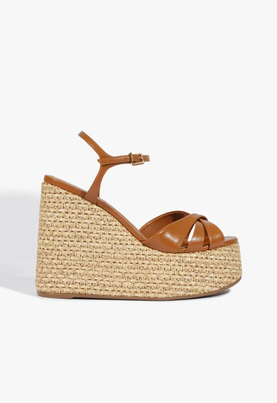 Keefa Raffia Wedge Sandal made by SCHUTZ