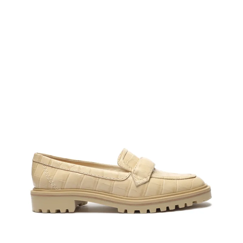 Kristine Crocodile-Embossed Leather Loafer made by SCHUTZ