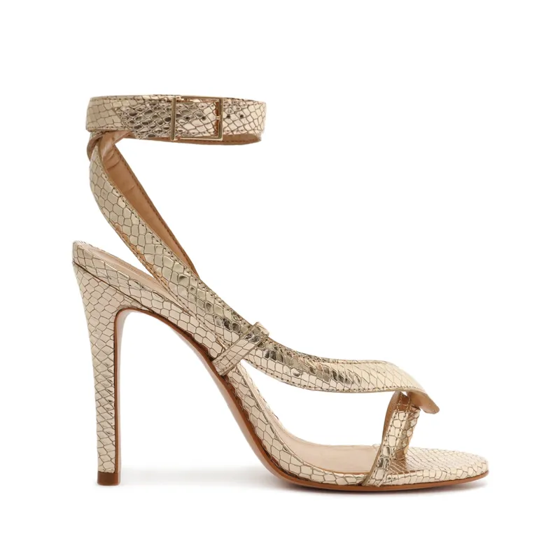 Courtney High Metallic Sandal made by SCHUTZ